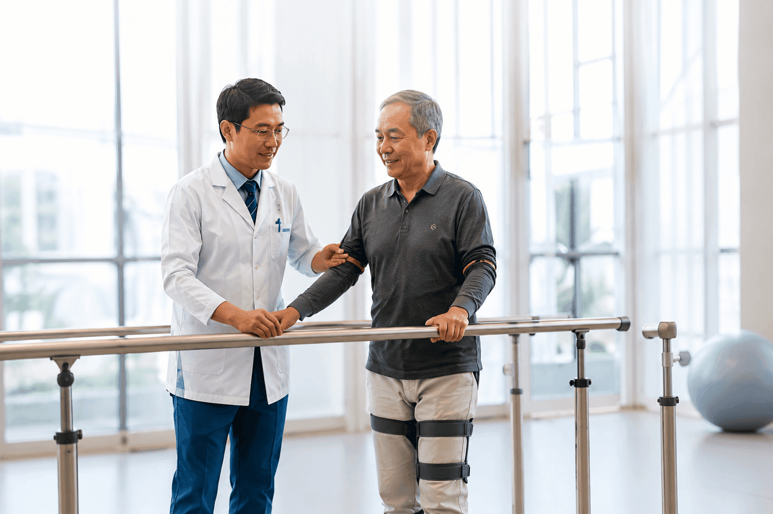International patient receiving orthopedic and rehabilitation support in China